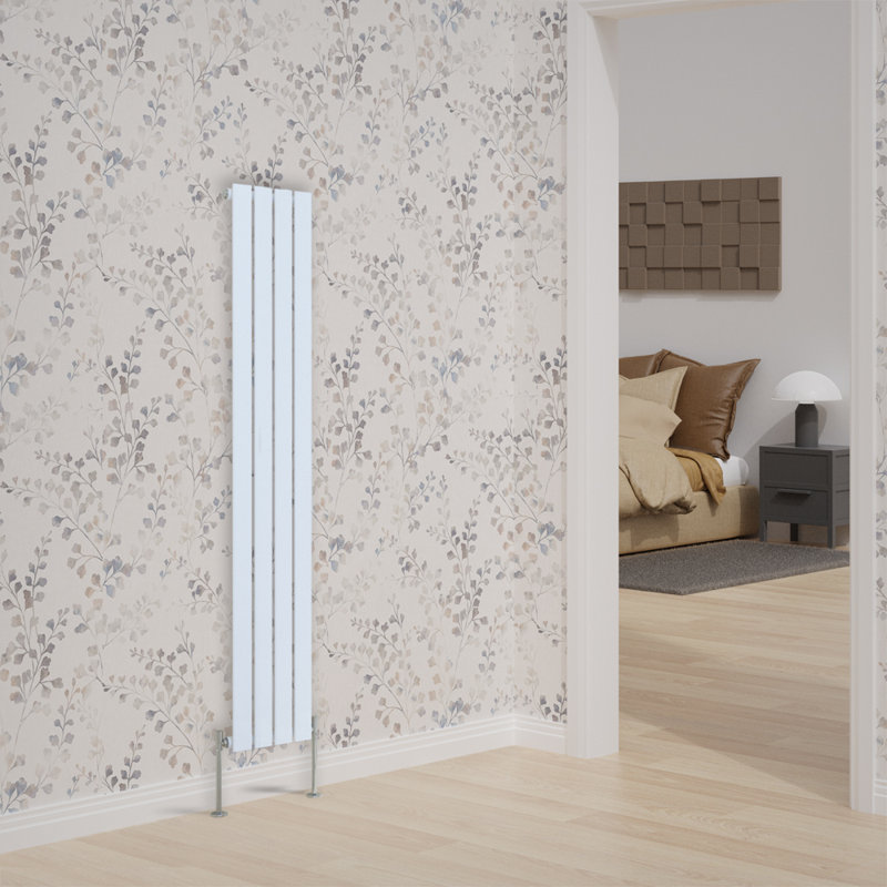 Briscoe Vertical Single Flat Panel Radiator, White, 160cm H x 27.2cm W x 5.2cm D