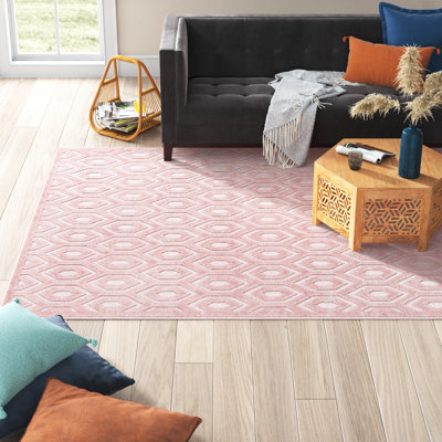Tapis intérieur / extérieur rose Hearon