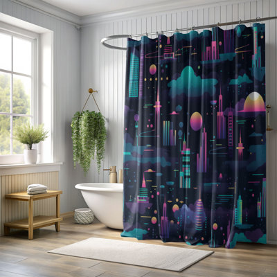 Cyber Futur - Rideau de douche Premium