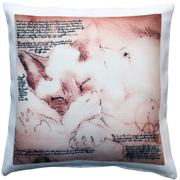 Sleeping Cat Sleeping Cat Indoor/Outdoor Throw Pillow Pillow Decor