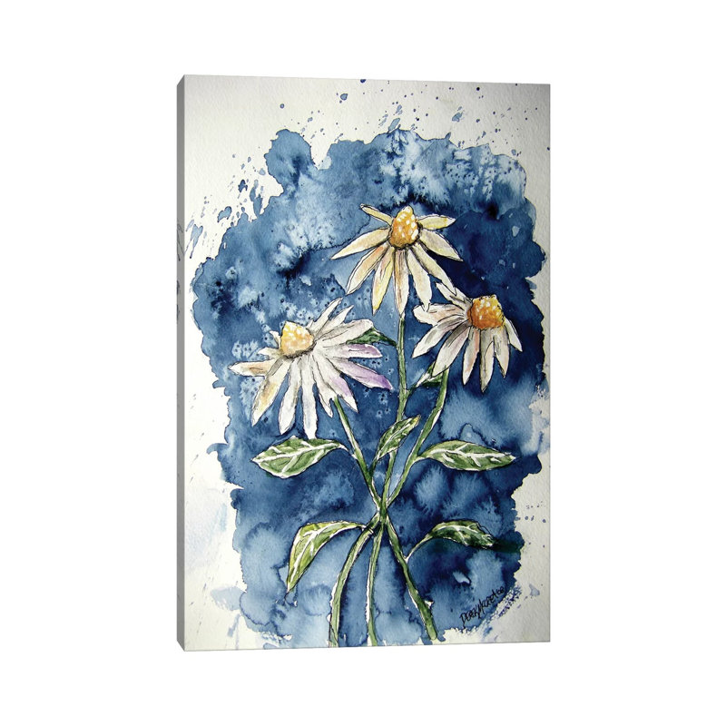 3 Daisies 1 Piece Wrapped Canvas Painting, 66.04 cm H x 45.72 cm W x 3.175 cm D