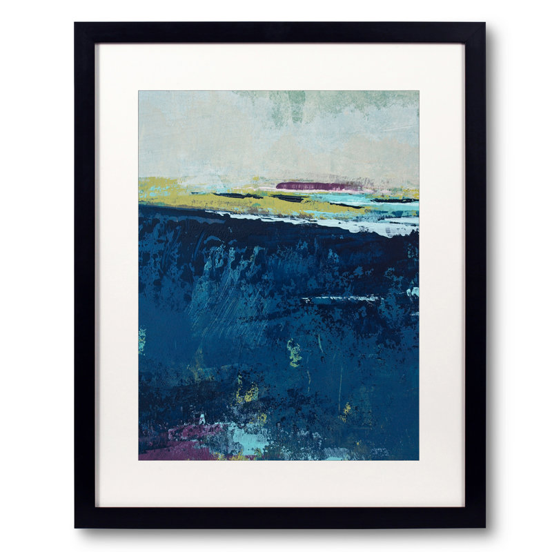 Indigo Blue Print by Victoria Primicias, Black Framed Paper, 21.2" H x 17.2" W