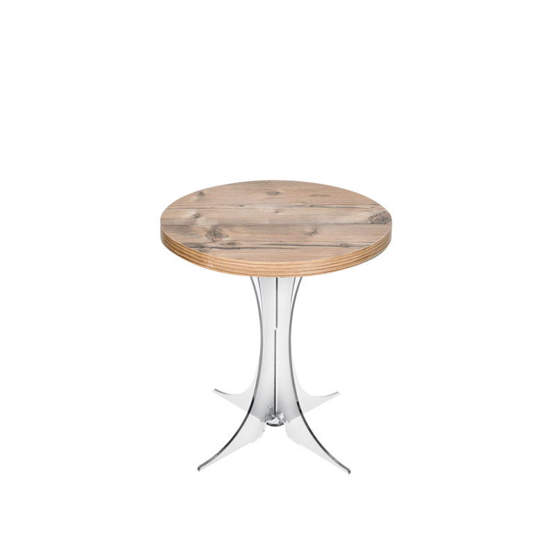 Pedestal Coffee Table, 42cm H x 36cm W x 36cm D, Rovere/Transparent