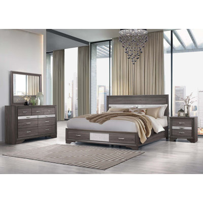 Table de chevet Ryder Sparkle Grey