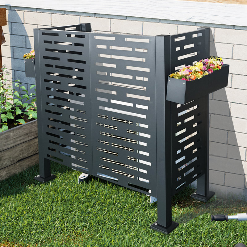 Clôture de climatiseur 4 * 2 pi pour unités extérieures, H 48,25 po x l 48,25 po x P 22,25 po