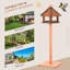 Kira Wooden Bird Feeder Bird Table with Roof for Outside Use Brown