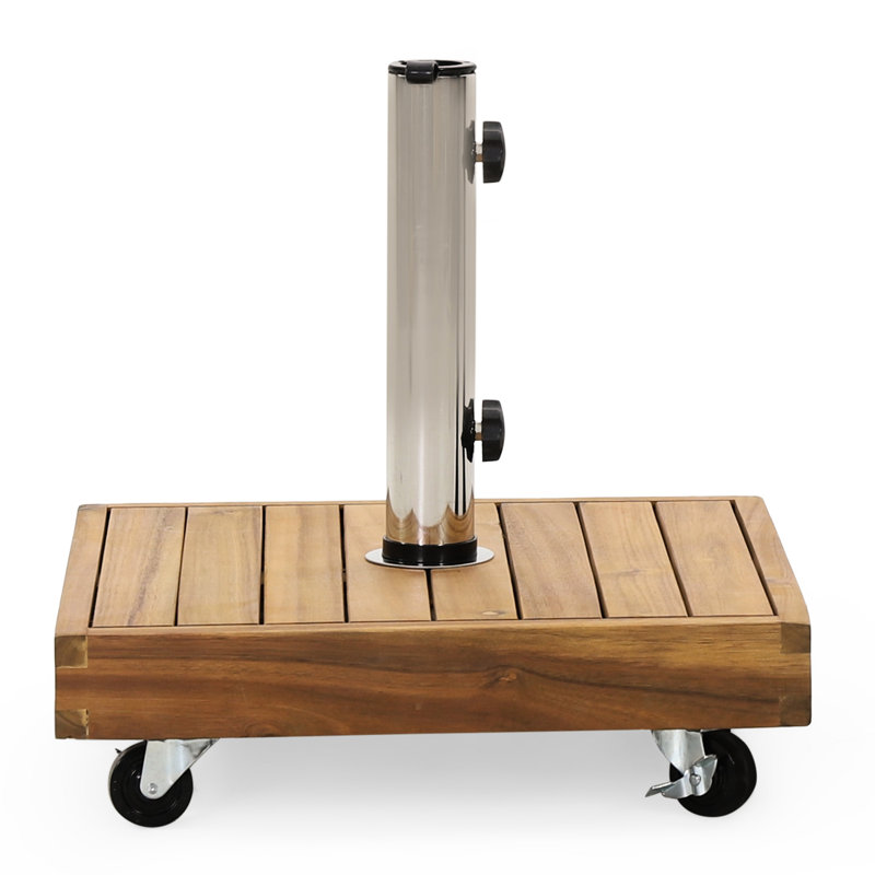 Base de parasol robuste - Finition et tube en acier inoxydable avec béton 18,05 po x 40 lb
