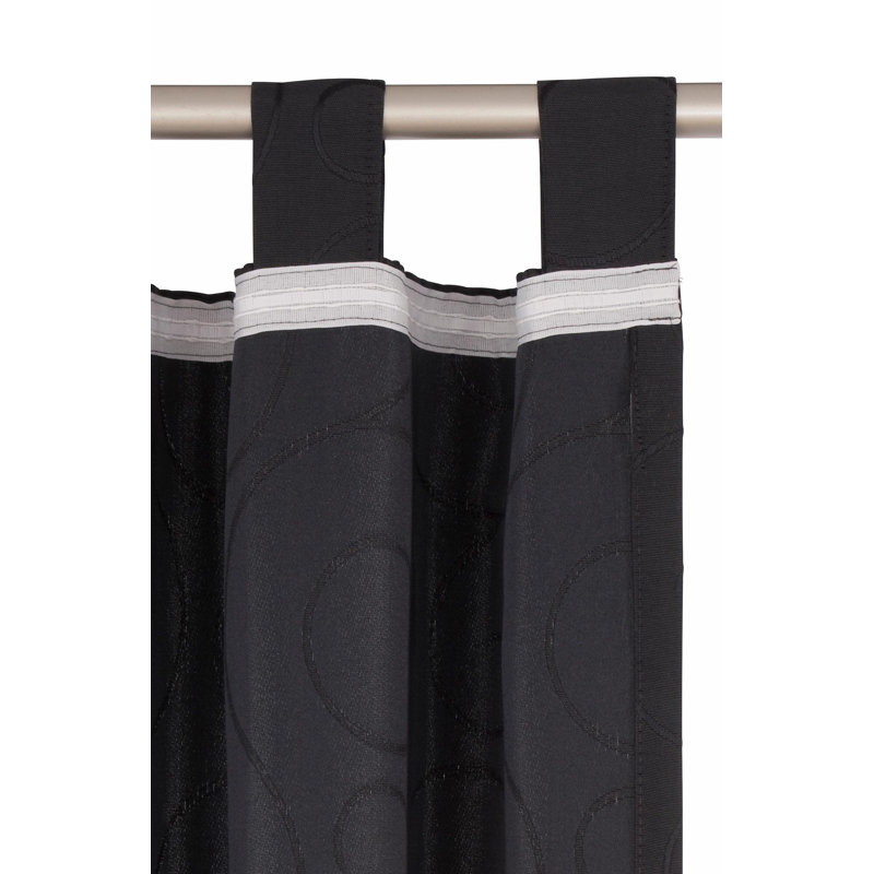 Coursey Room Darkening Curtain Single Panel, Black, 132cm Width x 245cm Drop