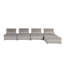 Canapé d'angle modulaire 5 pièces Anna 120 po en velours gris pâle avec pouf