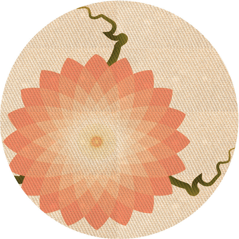 Tapis de la zone orange laine, Rond 5 pi