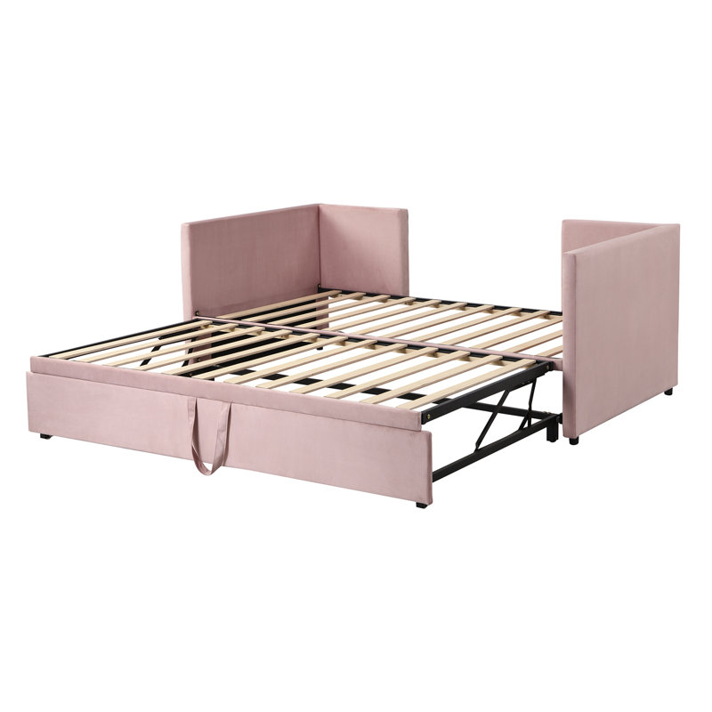 Melech Upholstered Daybed Bed, Pink