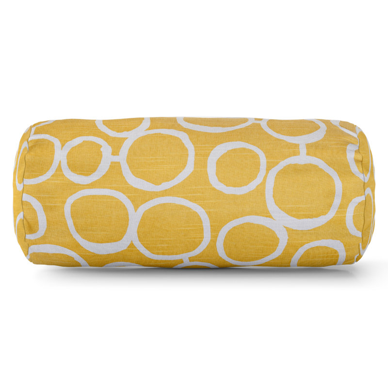 Fusion Geometric Cotton Reversible Throw Pillow, Yellow
