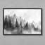 «Misty Pine Forest Layers» dans des tons monochromes, art mural encadré-1875433376-1875433383
