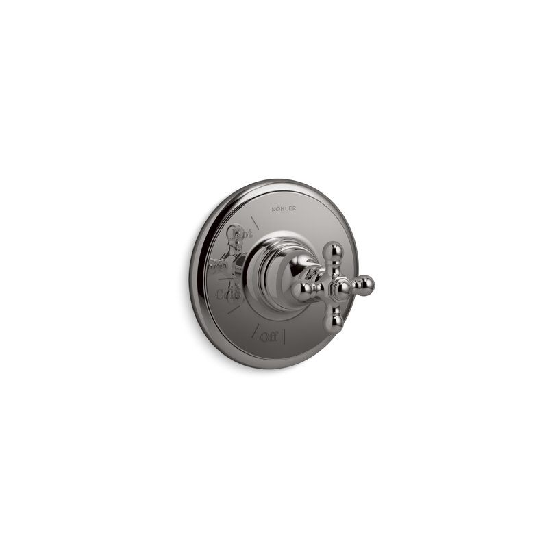 Artifacts Rite-Temp Valve Trim with Cross Handle, Titane éclatant