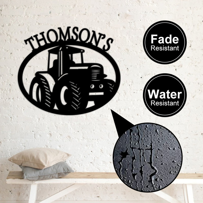 Bryseida Water Resistant Steel Text & Numbers Wall Decor