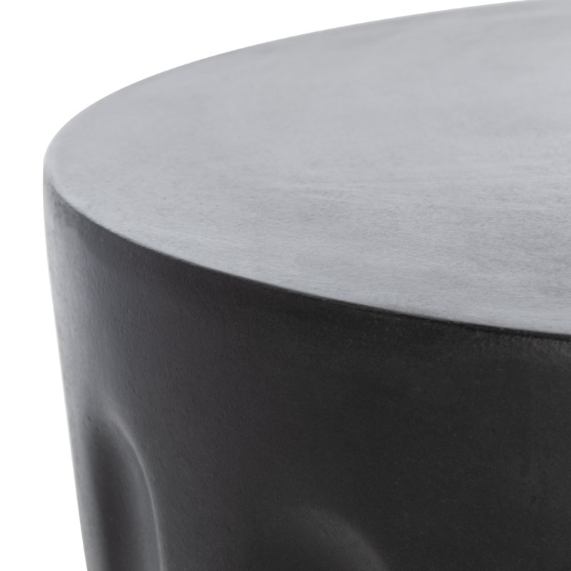 Table de bout cylindrique en pierre Fellsburg, Noir