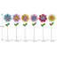 Piquets de jardin colorés en métal, 6 pièces