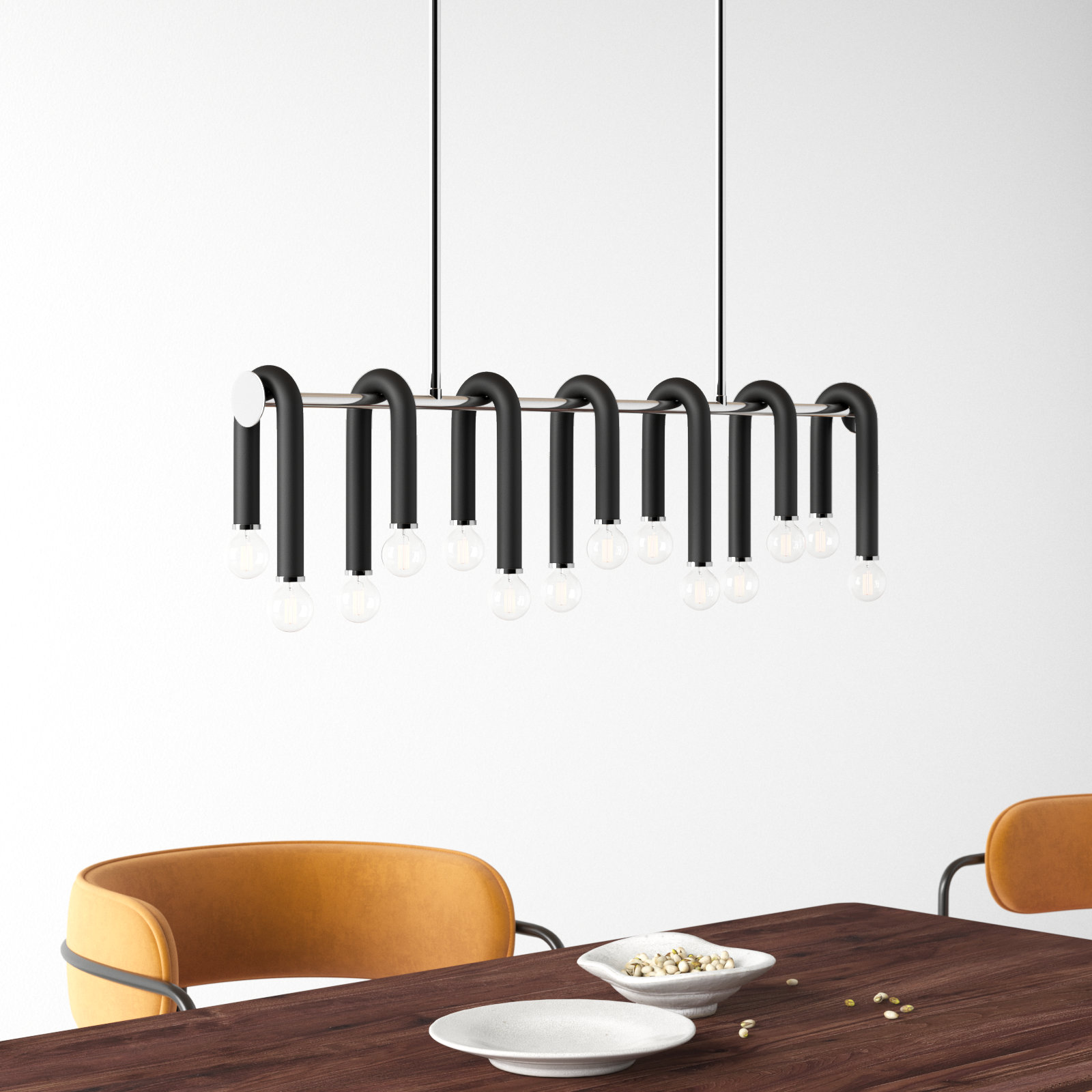 Rhea 14 Light Dimmable Pendant, Polished Nickel