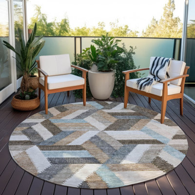 Tapis d'intérieur / extérieur brun Viella 