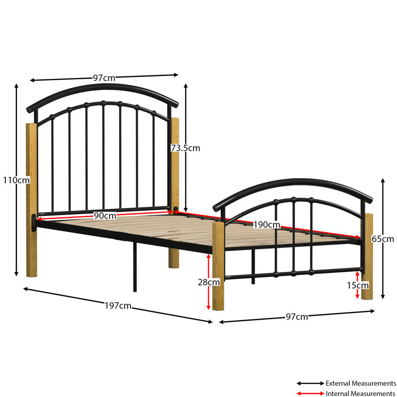 Kurtis Bed, Single (3'), Black