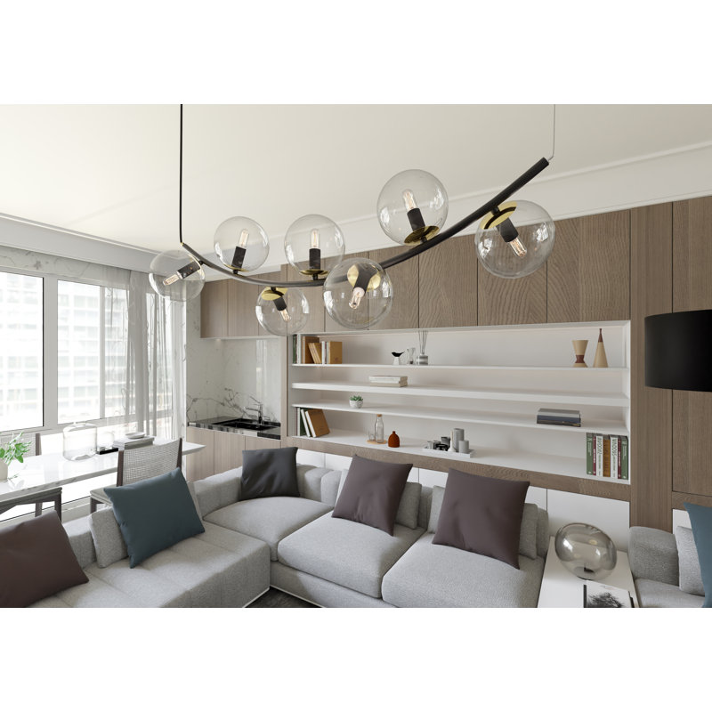Alula 7 - Light Sputnik Chandelier, Transparent