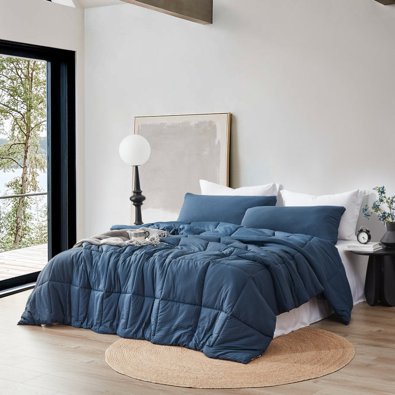Snowflakes - Coma Inducer® Oversized   - Moonlit Ocean, Blue, King Comforter + 2 King Shams