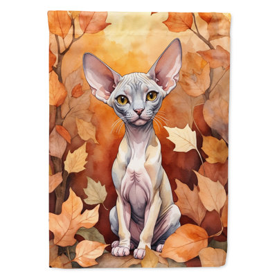 Chat en feuilles d'automne