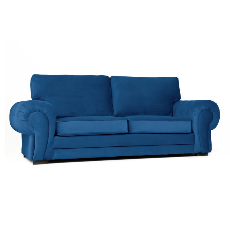Fonda 3 Seater Velvet Sofa, Marine