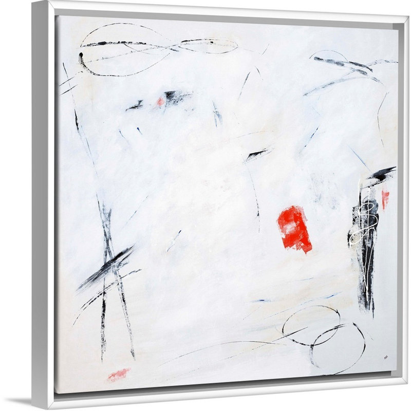 «Tangerine Toss» par Brent Abe, reproduction d'art graphique sur toile, H 38 po x l 38 po x P 1,75 po, Cadre flottant blanc