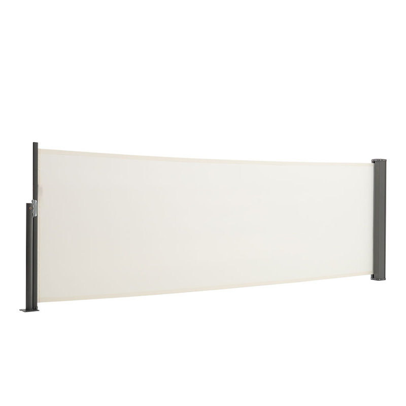 Dakota Fields 300cm W x 12cm D Fabric Cover Motorised Retractable Side Awning, Beige