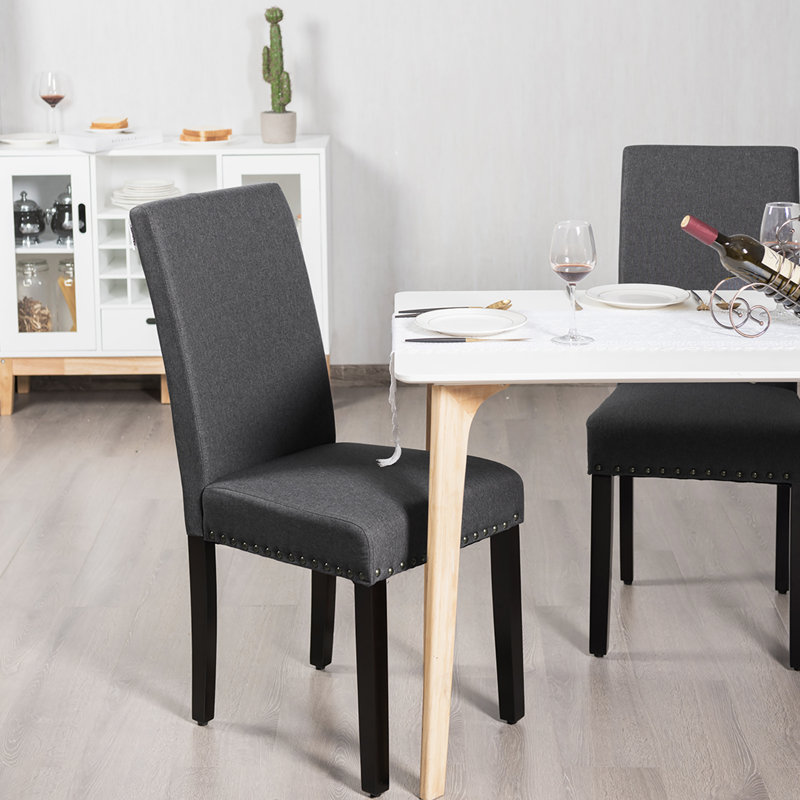 Breedsville 21'' H Linen Upholstered Side Chair, Gray