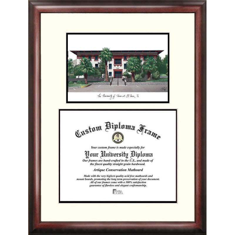 NCAA UTEP Miners Scholar Lithograph Diploma Frame