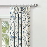 Promenade Embroidered Curtain Panel In Blue