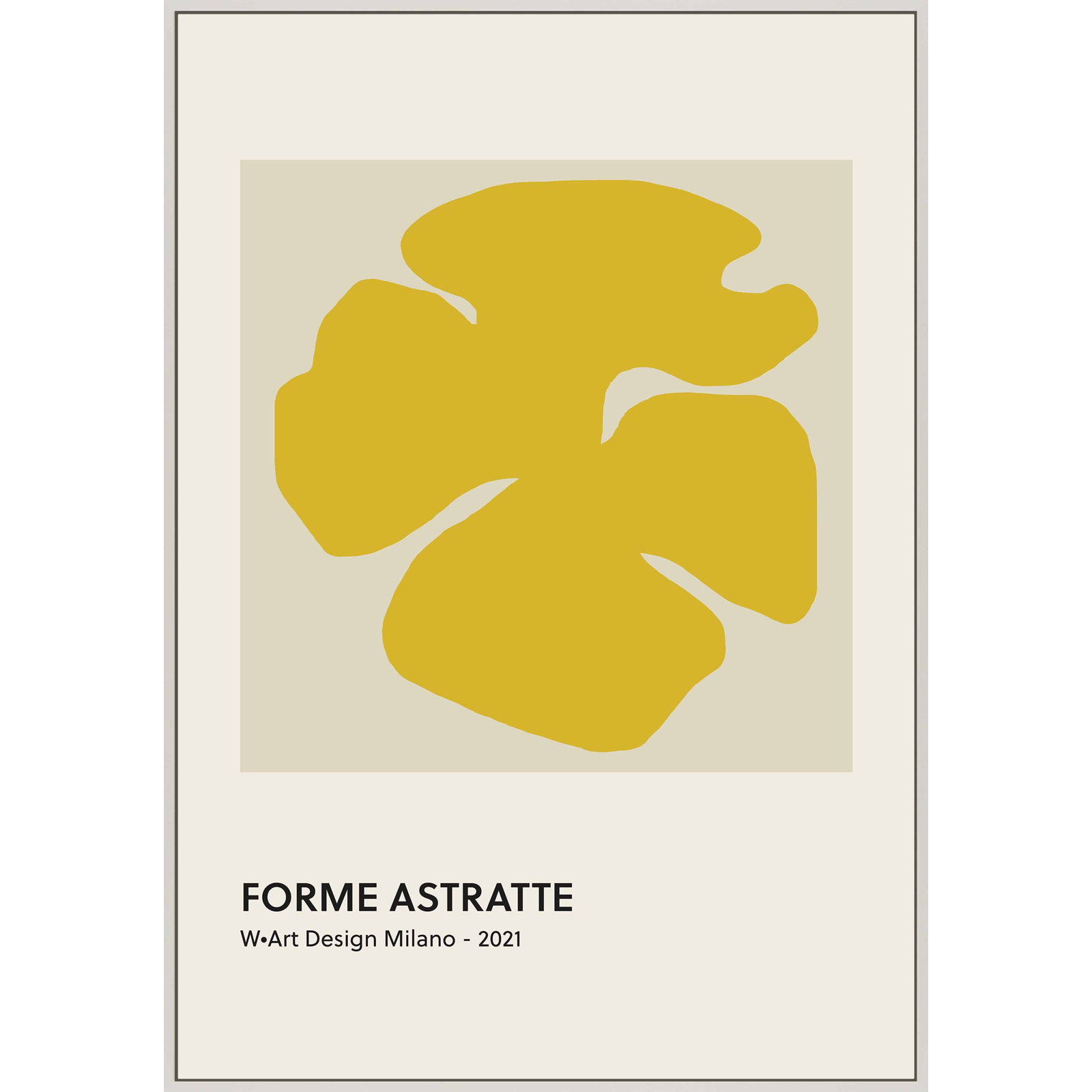 Deryn "Forme Astratte Yellow" Print, 20" H x 14" W x 1.25" D, White Framed Canvas