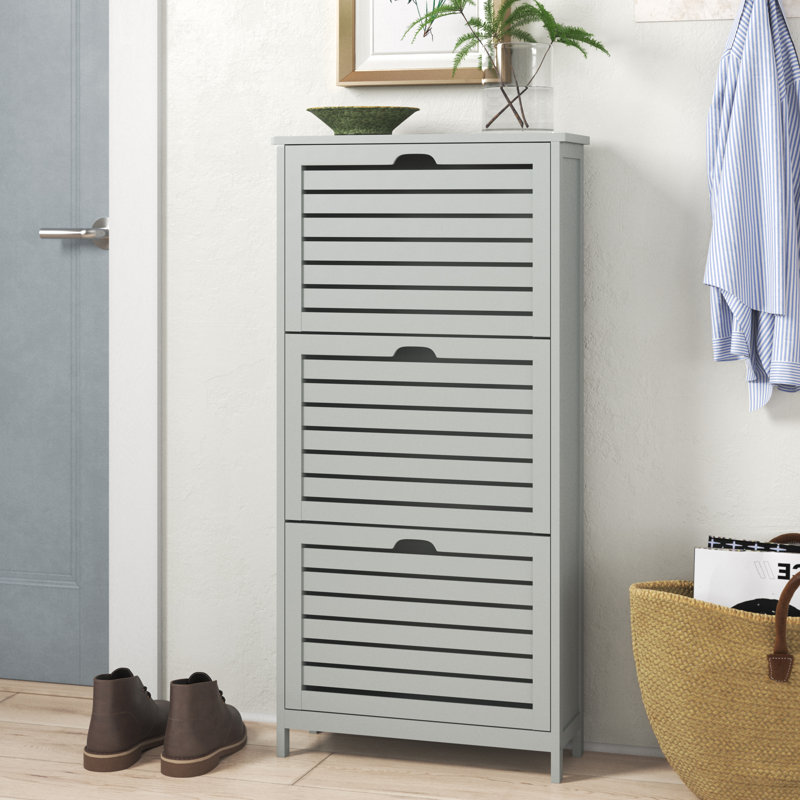 Sheringham 6 Pair Flip Down Shoe Storage, Grey