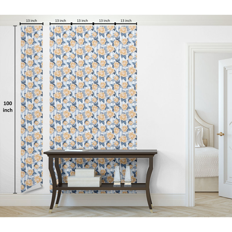Nomi Roll, L 100 po x l 13 po, Bleu ciel pâle et orange pâle