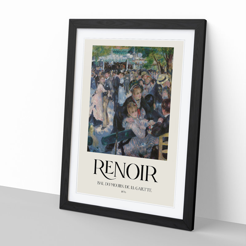 Dance At Le Moulin De La Galette by Pierre-Auguste Renoir - Single Picture Frame Print, 36cm H x 27cm W x 2cm D, Black Framed