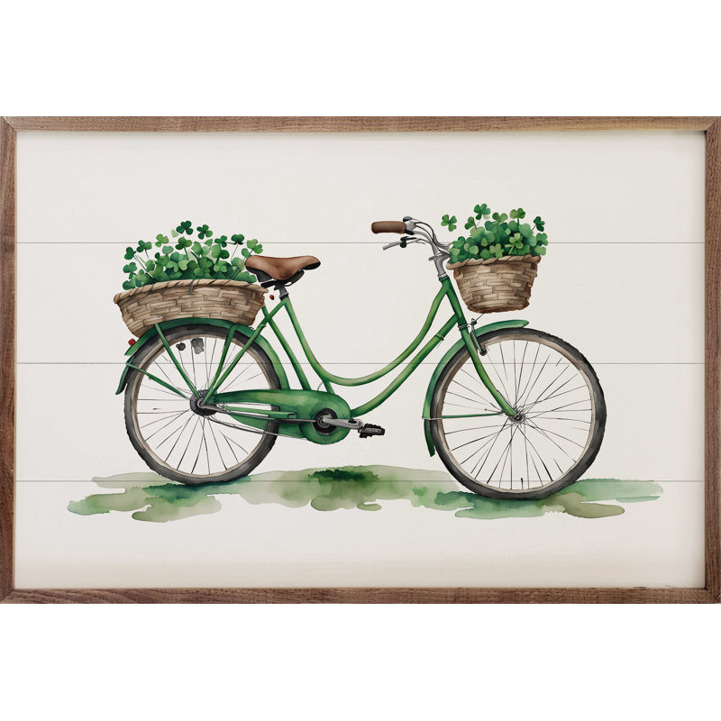 Green Bike White, 24" H x 36" W x 1" D