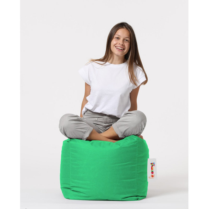 Stylish Garden Pouffe, Solid Green, 17.7 x 17.7 x 17.7 inches | 100% Original Bead Styrofoam, 100% Polyester Fabric, Waterproof, Hidden Zipper System | Perfect for Modern Outdoor Entertainment & Relaxation