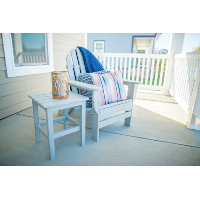Leighton Foldable Outdoor Adirondack Chair With Table