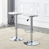 Modern Minimalist Bar Chairs And Bar Stools. Can Rotate 360 ° And Adjust Lifting. PET Backrest And PU Seats. Set Of 2. Suitable For Bars, And Front Desk Cashiers.