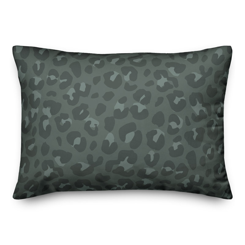 Gray Leopard Print Polyester Decorative Throw Pillow