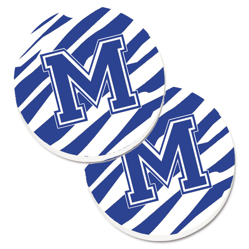 Sous-verre à cogramme initial de q tiger, M, Bleu / Blanc