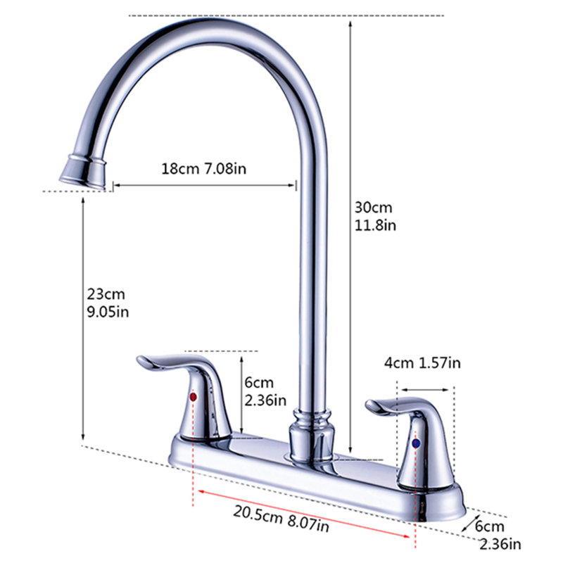 Centerset 2-handle Bathroom Faucet, Chrome