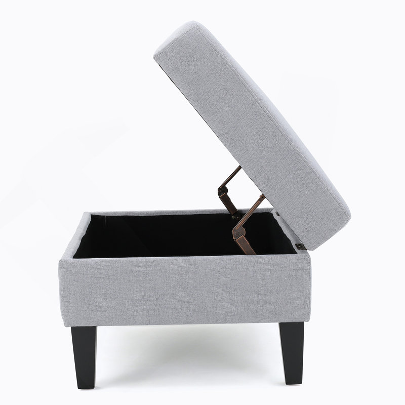 Repose-pieds rectangulaire capitonné en tissu, Gris clair