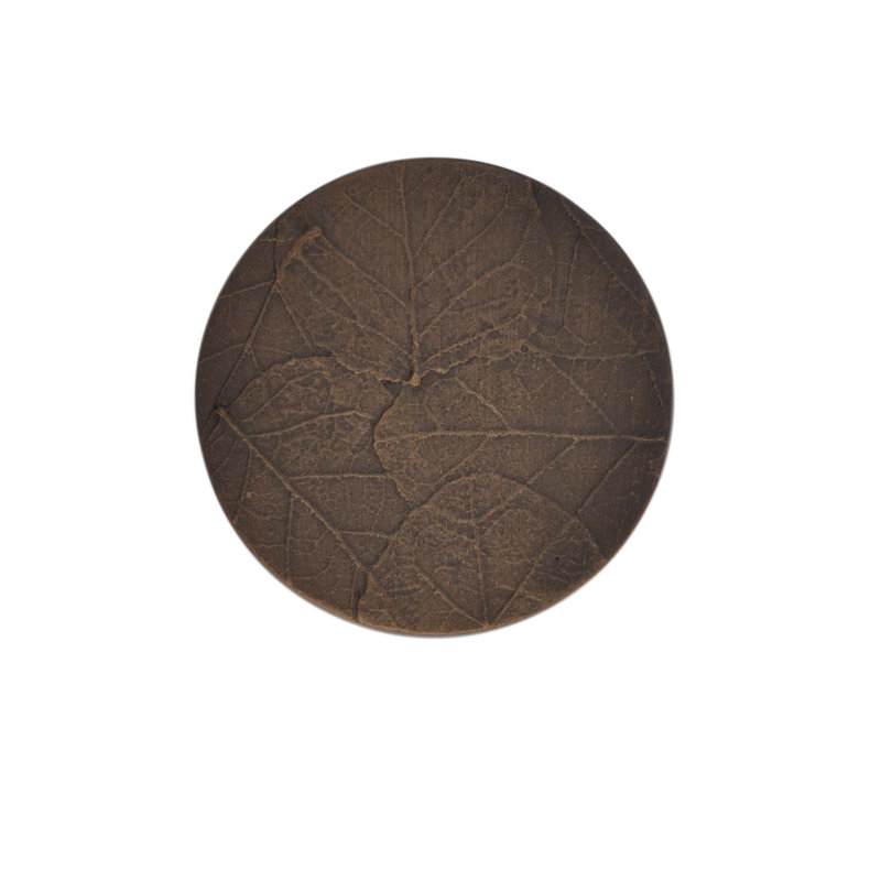 Forest Leaf Round Knob, Oxidized