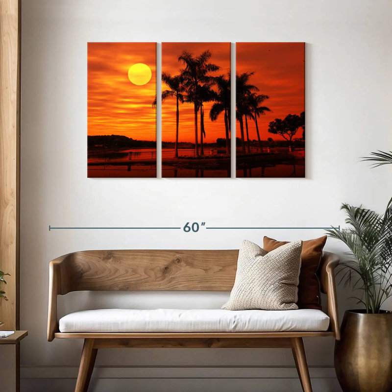 Gillard Orange Beach Scene, 28" H x 45" W