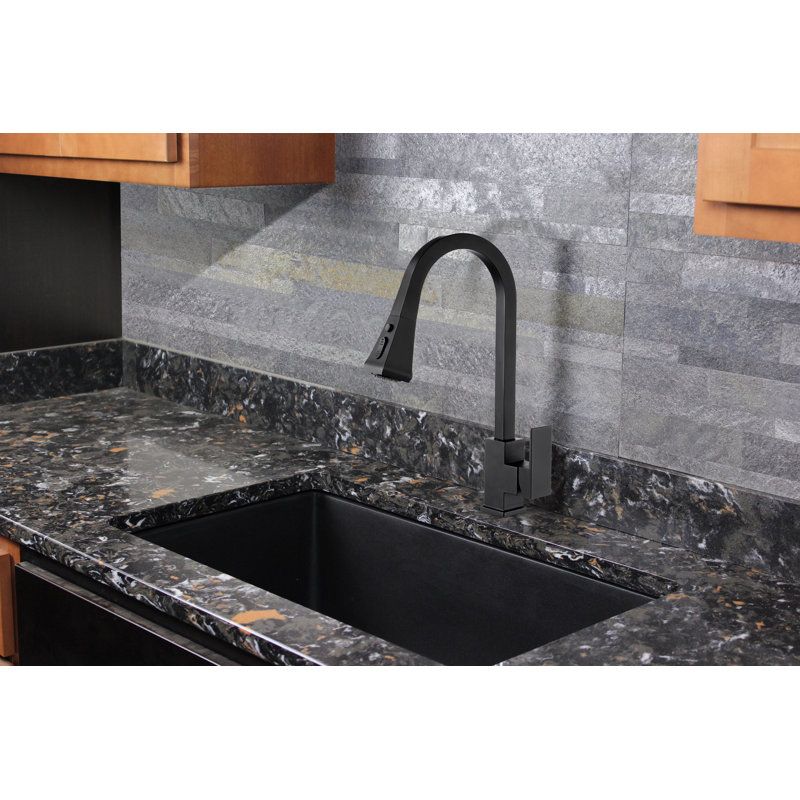 Transolid Kent Pull Down Kitchen Faucet, Matte Black