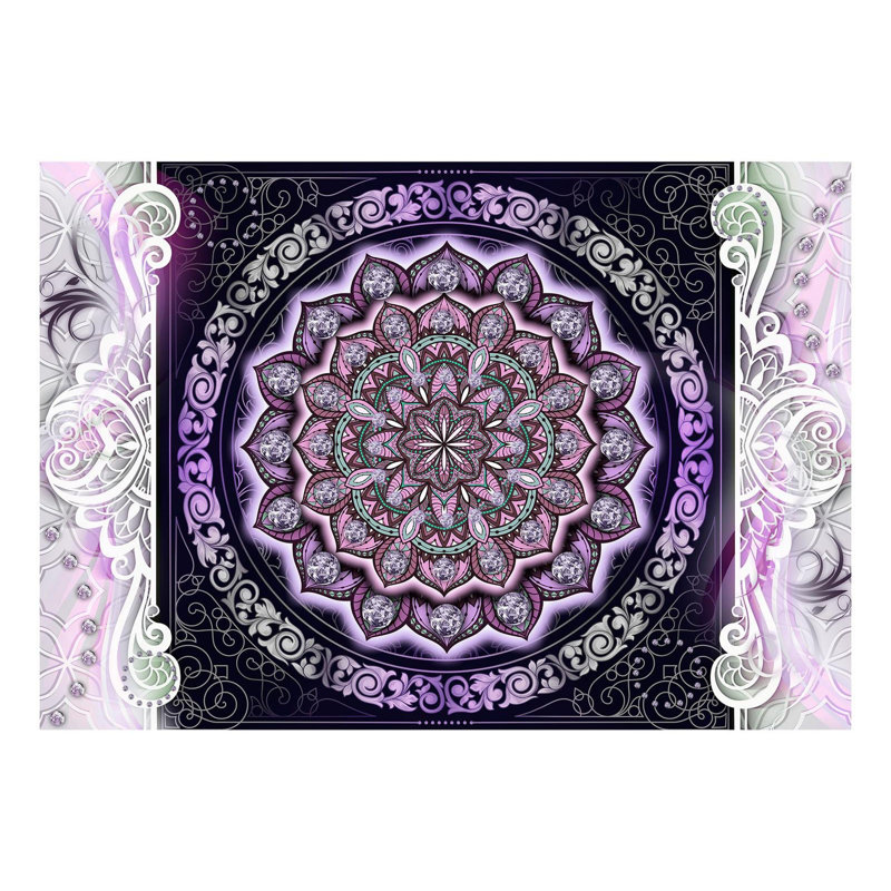 Adhésif mural mandala pelez et collez - Mandala en vitrail - adhésifs muraux amovibles, L 2,25 po x l 38 po