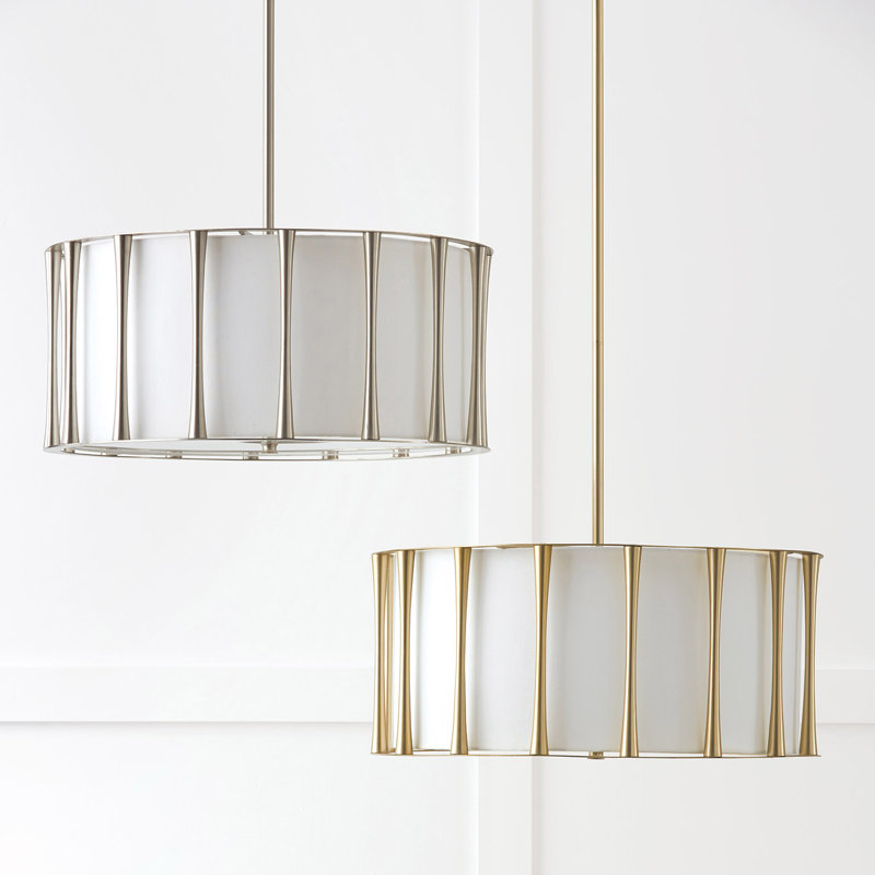 4 - Light Shaded Pendant, Brushed Nickel